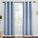 NICETOWN Vintage Blue Blackout Curtains 72 inches Length for Play Room, 2 Panels, 34" Wide, Thermal Insulated Decoration Drapes for Window