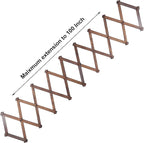 SKOLOO Accordion Wall Hanger with 28 Hooks, Modern Expandable Coat Rack Hat Rack for Wall, Solid Wooden, Walnut Color