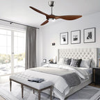 reiga 52 Inch ETL Listed High CFM Quiet DC Motor Smart Ceiling Fans with Lights Remote Control, Indoor 3 Blade Modern Ceiling Fan for Living Room Bedroom Farmhouse