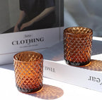 Woho 24pcs Amber Candle Holders for Votive Candles/Tealight Candles, Brown Votive Candle Holder for Boho Home Decor, Glass Tea Lights Candle Holder for Wedding Party Christmas