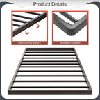 1.6 Inch Bunkie Board Twin Low Profile Heavy Duty Metal Box Spring Twin Bed Base Sturdy Mattress Foundation, Easy Assembly, Noise Free, Black