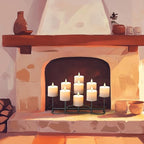 smtyle DIY 9 Mantle Candelabra Flameless or Wax Candle Holders for Fireplace with Black Iron Decoration on Desk/Floor