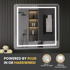 LOAAO 30"X30" LED Mirror for Bathroom, Lighted Bathroom Mirror with Lights, Anti-Fog, Dimmable, Memory Function, Easy to Install, Clear Reflection
