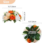 NUPTIO Flower Balls for Wedding Centerpieces: 9.5 Inch Diameter Orange Artificial Flower Ball Arrangement Bouquet Fall Party Table Decor - Fake Rose Autumn Weddings 2 Pcs