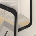 44x30 Inch Black Metal Framed Bathrrom Mirror for Wall, Black Rounded Rectangle Mirror, Matte Black Bathroom Vanity Mirror, Anti-Rust, Tempered Glass, Hangs Horizontally or Vertically