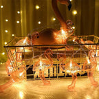DomeStar 10Ft Pink Flamingo String Lights - LED Battery Operated Fairy Lights, Outdoor Patio Decor for Garden, Poolside, Tropical Hawaiian Luau Party Decor