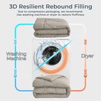 HEVUMYI Oatmeal Queen Comforter Set - 7-Piece All Season Bed in a Bag Queen, Ultra Soft Bedding Set with Comforter, Flat Sheet, Fitted Sheet, Pillowcases, Pillow Shams