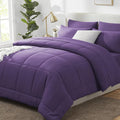CozyLux Full Size Comforter Sets Purple, 7 Pieces Bed in a Bag, Purple Comforter Full Size, All Season Bedding Sets with Stitch Quilted Comforter, Flat Sheet, Fitted Sheet, Pillowcases