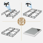 Queen Size Box Spring, 7 Inch Low Profile Metal Frame Mattress Foundation, Heavy Duty Boxspring with Cover, Easy Assembly, Noise Free, Non-Slip