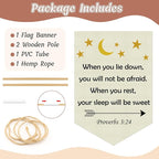 Christian Wall Banner Kids Religious Bible Verse Hanging Pennant Flag Banner motivational Inspirational Christian Wall Decor for Kids Room Nursery Playroom Baby Room Christmas Birthday Gifts