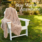 The Connecticut Home Co Throw Blanket Soft Fluffy Room Decor, Cozy Warm Throws for Bed, Couch, Gifts for Women, Bedroom Cute Aesthetic Blankets Shag and Sherpa, 65x50, White