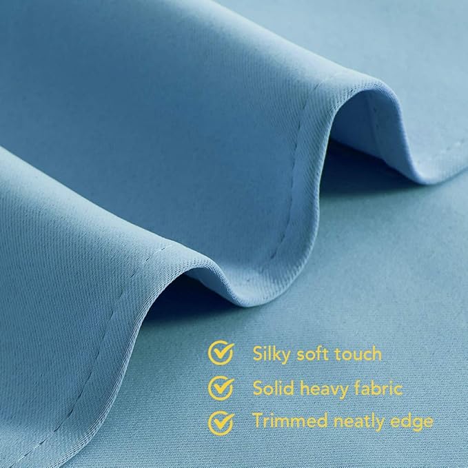 NICETOWN Bedroom Blackout Draperies Panels, 2 Panels, 42 x 72 Inch, Teal Blue, Three Pass Microfiber Noise Reducing Thermal Insulated Solid Ring Top Window Curtains