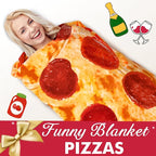 Jorbest Pizza Blanket Birthday Gifts for Women Men Teen Boys Girls, Double Sided Novelty Pizza Throw Blanket Funny Gifts for Adult and Kids, 285 GSM Soft Flannel Fun Food Blanket (Red, 47 inches)