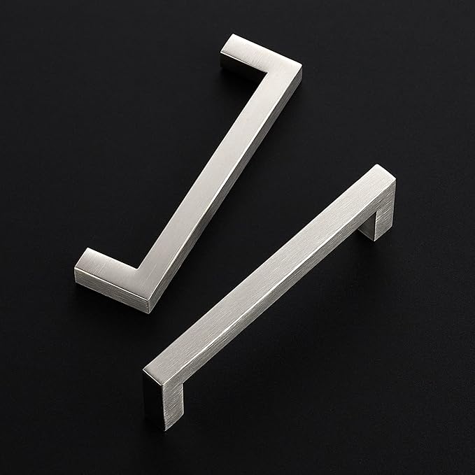 Ravinte 20 Pack 5 Inch Square Cabinet Handles - Satin Nickel Pulls, Brushed Nickel Drawer Pulls, Kitchen Hardware for Cabinets, Cupboards, Drawers