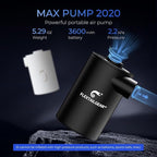 FLEXTAILGEAR MAX Pump Portable Air Pump with 3600mAH Battery USB Rechargeable Air Pump-Quick Inflate Deflate for Sleeping Pads, Air Mattress, Pool Toys, Floats, Swimming Ring, Air Bed (Black)