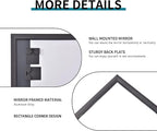 Black Bathroom Mirror for Wall, 30x60 Inch Rectangle Mirrors with Metal Frame, Modern Vanity Wall Mirror Decor for Entryway Hangs, Bathroom Living Room Horizontal or Vertical