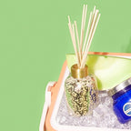 Capri Blue Reed Diffuser - Reed Diffuser Set Includes Scented Oil, Sticks, and Mercury Iridescent Glass Bottle - Home Decor Room Fresheners - Honeydew Crush (5.7 fl oz)