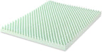 Best Price Mattress 4 Inch Egg Crate Memory Foam Mattress Topper with Calming Green Tea Infusion, CertiPUR-US Certified, Short Queen
