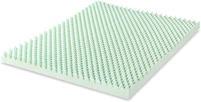 Best Price Mattress 4 Inch Egg Crate Memory Foam Mattress Topper with Calming Green Tea Infusion, CertiPUR-US Certified, Twin XL