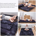 MAXYOYO Japanese Futon Mattress Floor Mattress Sleeping Pad Foldable Bed Roll Up Camping Cushion Floor Lounger Bed Couches and Sofas Couch Topper, Moon and Star, Full Size