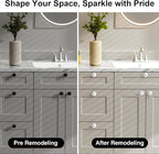POZEAN Crystal Cabinet Knobs 12Pack, 1.57inch Dresser Knobs for Cabinet, Drawer with Two Different Sizes Screws, Diamond Glass Pulls Handles (40mm, 12Pack, Clear-Black)