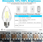 BRIMAX F15 4W LED Light Bulbs, Daylight White 5000K,40W Incandescent Equivalent,Dimmable,E26 Medium Base,Vintage Wrinkle Glass Cover,4 Pack
