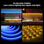 phopollo COB LED Strip Lights, Multi-Color 576 LEDs/m High Density Flexible 24V Led Lights with RF & App Control, LED Lights for Bedroom, Kitchen, Cabinet Lighting-16.4ft