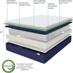Sleep Innovations Marley Hybrid 10 Inch Cooling Gel Memory Foam and Innerspring Coil Mattress, Queen Size, Bed in a Box, Medium Firm Advanced Support