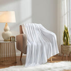 KMUSET Fleece Blanket Twin Size White Lightweight Throw Blanket Super Soft Cozy Microfiber Blanket 60x80 Inches