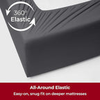 Mellanni Extra Deep Twin Sheets - 3 PC Iconic Collection Bedding - Hotel Luxury, Ultra Soft, Cooling Bed Sheets - Wrinkle, Fade, Stain Resistant (Twin, Gray)