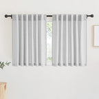 RYB HOME Semi Sheer Curtains - Linen Style Semitransparent Privacy Window Draperies Soft Airy Famhouse Curtains Sheer Light Filtering for Bedroom, Kitchen, Dining, Car, W 52" x L 36", 2 Pcs, Dove Grey