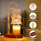 Candle Warmer Lamp Electric Timer - Vintage Heater Candles Warming Height Adjustable Dimmable Warmers Flower Lamps No Flame Heat Warm Melt Wax Jar Modern Home