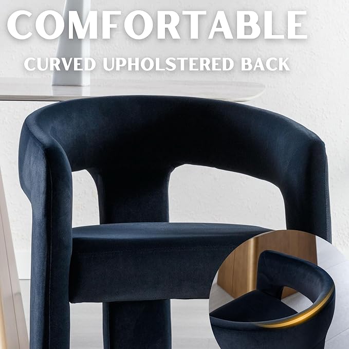 Modern Barrel Dining Chairs Set of 5, Velvet Upholstered Accent Side Chair with Arms Comfy Makeup Vanity Chairs, Dining Living Room Kitchen Chairs, Black
