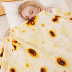 Burritos Tortilla Blanket King Size for All Season - Premium Lightweight Anti-Static Super Soft Cozy Plush Tortilla Throw, Lightweight Microfiber Winter Warm Taco Blanket 90" x 108"(Burritos King)