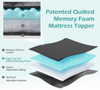Hansleep College Dorm Twin XL Mattress Topper Viscose Derived from Bamboo, Memory Foam Pillow Top Mattress Topper Twin XL, Breathable Mattress Pad for Back Pain Relief, 39" x 80", Charcoal Grey