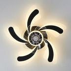 Ceiling Fan with Lights Remote Control, Black Modern Ceiling Fan with Light, 3 Light Color 6 Speeds Low Profile Flush Mount Ceiling Fan for Kitchen Bedroom Living Room
