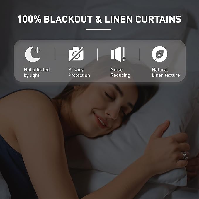 KangBang Extra Wide Blackout Curtains 108 Inches Long for Sliding Patio Door, Extra Wide Soft Thick Linen Back Tab Pleated Drapes for Large Windows Modern Patio Glass Doors,72Wx108L,2 Panels, Biscuit