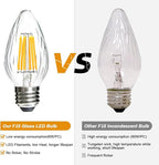 BRIMAX F15 6W Led Porch Light Bulbs Outdoor, Equivalent 60W Incandescent Bulb, E26 Medium Base Dimmable 2700K Soft Warm White Flame Wrinkle Glass,Post Light Bulb for Ceiling Fan and Lantern Lamp,4Pack