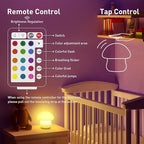 Mushroom Lamp, Rechargeable Night Light, Multi-Color LED Mushroom Nightlight, Dimmable Nightlamp for Breastfeeding, Nursery Squishy Silicone Lamp for Bedroom(Tap/Remote Control)