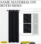 NICETOWN Blackout Curtains Panels for Living Room, 2 Panels, 66 x 70 Inch, Black, 3 Pass Microfiber Noise Reducing Thermal Insulated Solid Ring Top Blackout Window Drapes