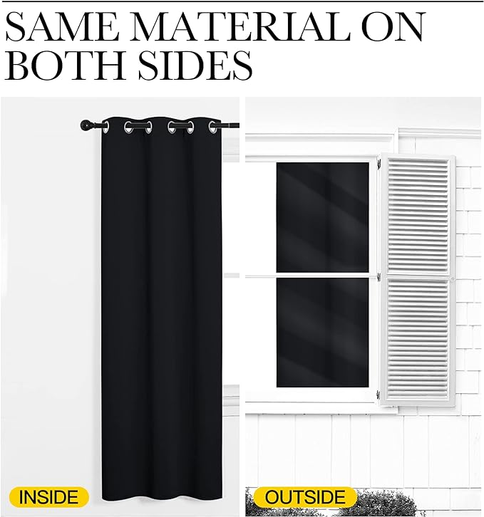 NICETOWN Door Curtain for Doorway Privacy, 144 Inch Length, Room Divider Curtain Cover, Blackout Temporary Insulated Closet Drape for Bedroom Closet (1 Panel, 12ft Tall x 5ft Wide, Black)