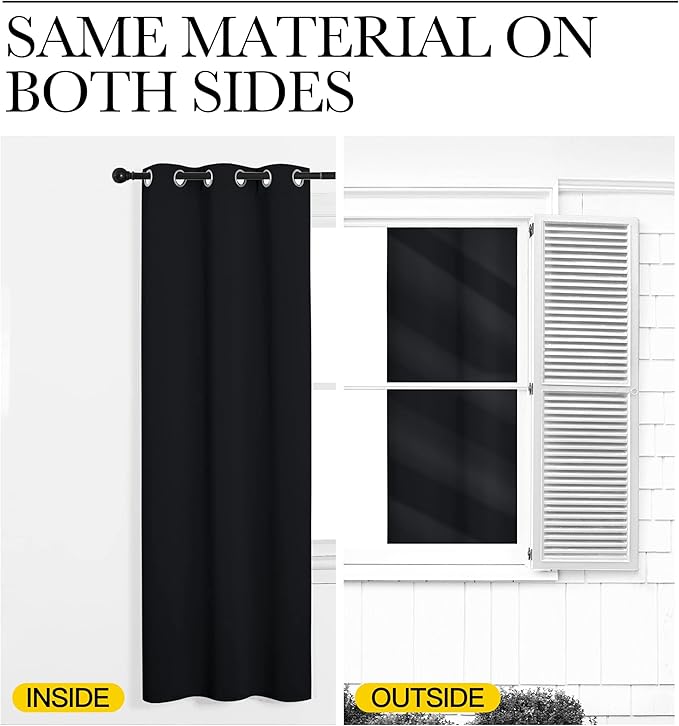 NICETOWN Door Curtain 80 Inch Length for Doorway Privacy, Room Divider Curtain Cover, Blackout Temporary Insulated Closet Drape for Bedroom Closet (1 Panel, 6.7ft Tall x 2.8ft Wide, Black)