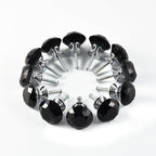 12pcs Diamond Shape Crystal Glass 30mm Drawer Knob Pull Handle Usd for Cabinet, Drawer (Black)