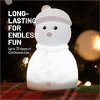 Lumipets Junior Snowman Night Light, Soft Silicone Material, 8 Soothing Colors, Cordless, Easy Control, Portable