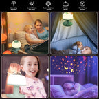 LICKLIP Toddler Night Light Lamp, Dimmable LED Bedside Lamp with Star Projector, Kids Night Lights with Timer Design & Color Changing, Portable Rechargeable Lamp, Cute Gifts for Children Bedroom