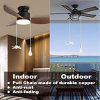 Ceiling Fan Pull Chain Extension Ornaments Chains with Decorative Light Bulb and Fan Cord 13.6 Inches Bronze Fan Pull Chain Set for Ceiling Light Lamp Fan Chain(Paint White)