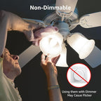 Lepro E12 LED Candelabra Light Bulbs, 5000 Kelvin Daylight White 5.5 watt, 40 watt Equivalent B11 C37 Ceiling Fan Bulb Chandelier Bulbs, Type B Small Base Candle Lights, Plastic, Not-dimmable, 6-Pack