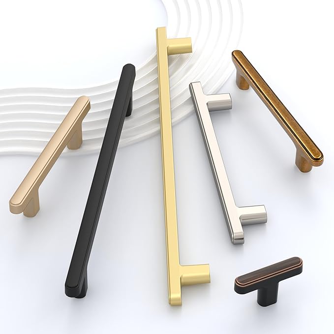 10 Pack 7.5 Inch(192mm) Kitchen Cabinet Handles Brushed Gold Cabinet Pulls Kitchen Cabinet Hardware Drawer Pulls for Cupboard Wardrobe