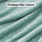 NEWCOSPLAY Super Soft Throw Blanket New Sage Green Premium Silky Flannel Fleece Leaves Pattern Lightweight Bed Blanket All Season Use (New Sage Green, Throw(50"x60"))