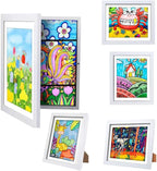 4-Pack Kids Artwork Frames Changeable - Kids Art Frame,Artwork Frames for Kids Art,Children Art Projects Kids Art Frames,8.5x11 Picture Frame for Display Kid Art work,With Storage(Black)
